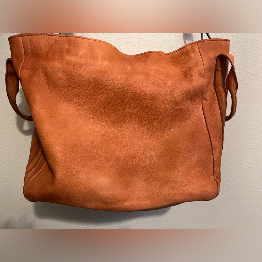 Free People Leslie Leather Tote in Tiger Red - Picture 8 of 10